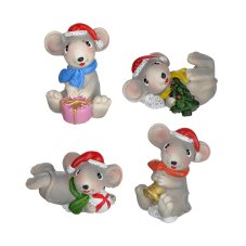 Sale!Сувенир в виде новогоднего мышонка, полистоун, 6,3х4,5х6 см, 4 дизайна СНОУ БУМ